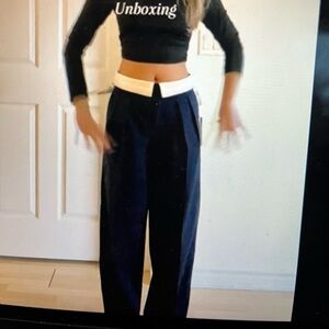 Aritzia Babaton Bureau Pant Black and White  size 8